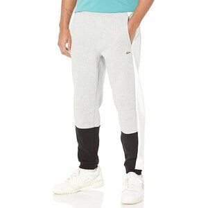 Lacoste Men's Regular FIT Color Blocked Joggers Argent Chine/Noir-Blanc 3XL NWT